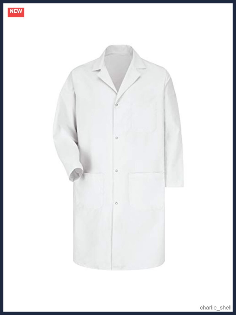 Men's Lab Coat with Gripper Closure Polyester Cotton Machine Wash
